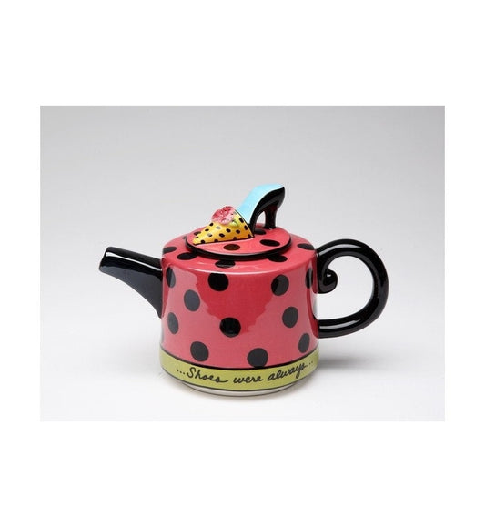 Shoes On Her Mind Ceramic Teapot