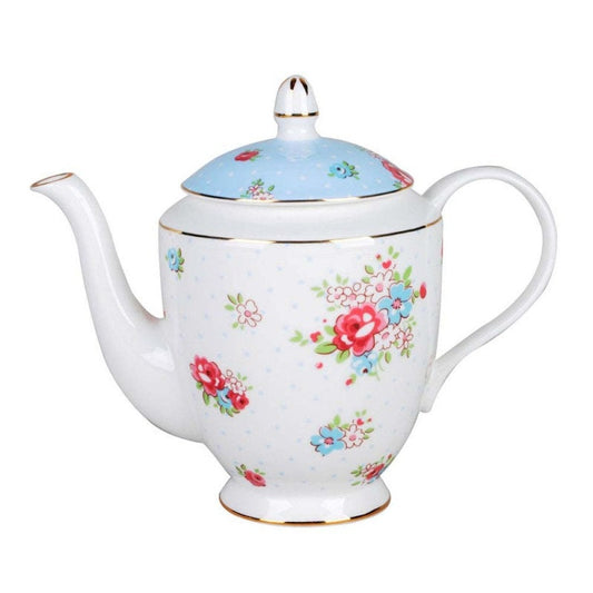 Emma Rose Fine Bone China Teapot, Floral Collectible Tea Pot