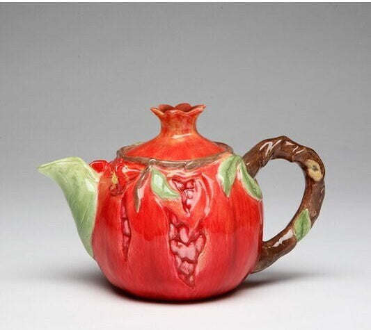 Pomegranate Harmony Teapot. Collectible Ceramic Unique Tea Pot