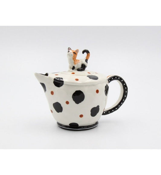 My Calico Cat Teapot, Handcrafted Ceramic Tea Pot, Teapots, Teapot Gift