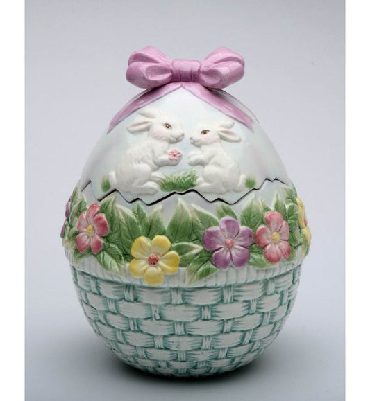 Easter Egg Shaped Cookie Jar, Home Accent, Farmhouse Decor, Kitchen Decor