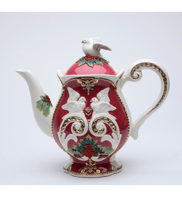 Christmas Fantasy Ceramic Teapot - Hand-Painted Ceramic Tea Pot