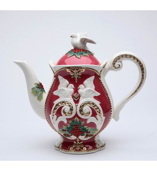 Christmas Fantasy Ceramic Teapot - Hand-Painted Ceramic Tea Pot