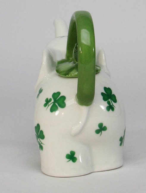 Elephant and Shamrock Teapot, Ceramic Teapot, Tea Pot Gift, Teapots