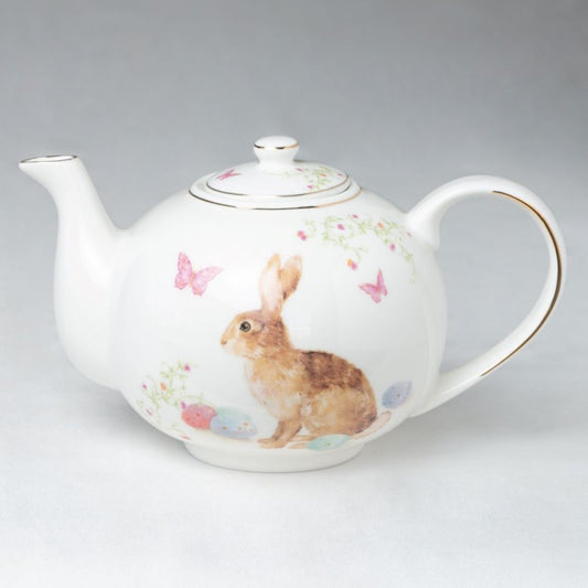 Easter Bunny Porcelain Teapot, Unique Tea Pot, Easter Teapot
