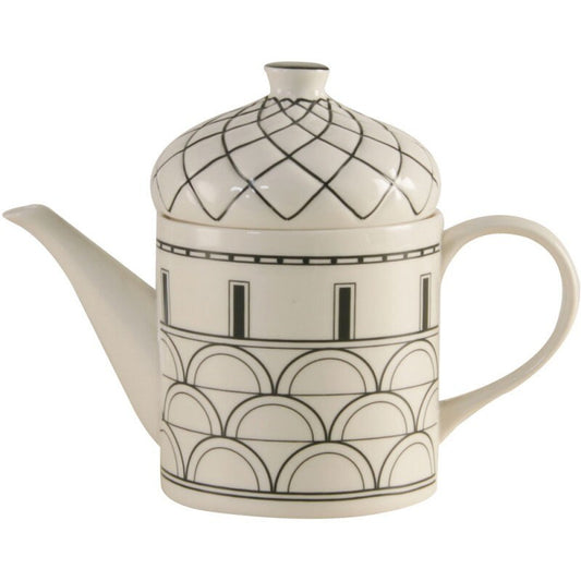 Onyx Essence Porcelain Teapot, Architectural Tea Pot