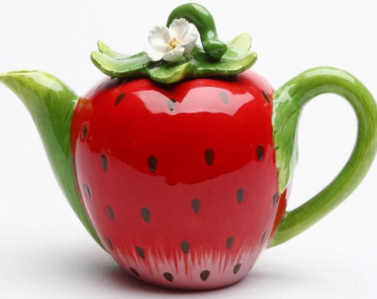 Strawberry Fields Ceramic Teapot, Collectible Tea Pot