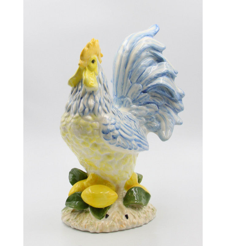 Sunny Rooster and Lemon Figurine