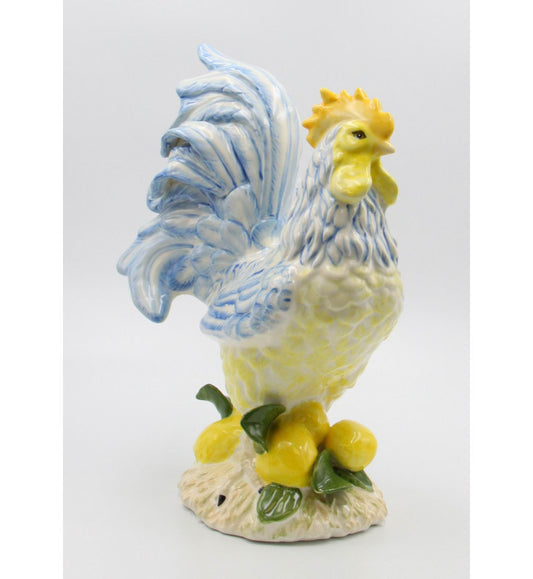 Sunny Rooster and Lemon Figurine