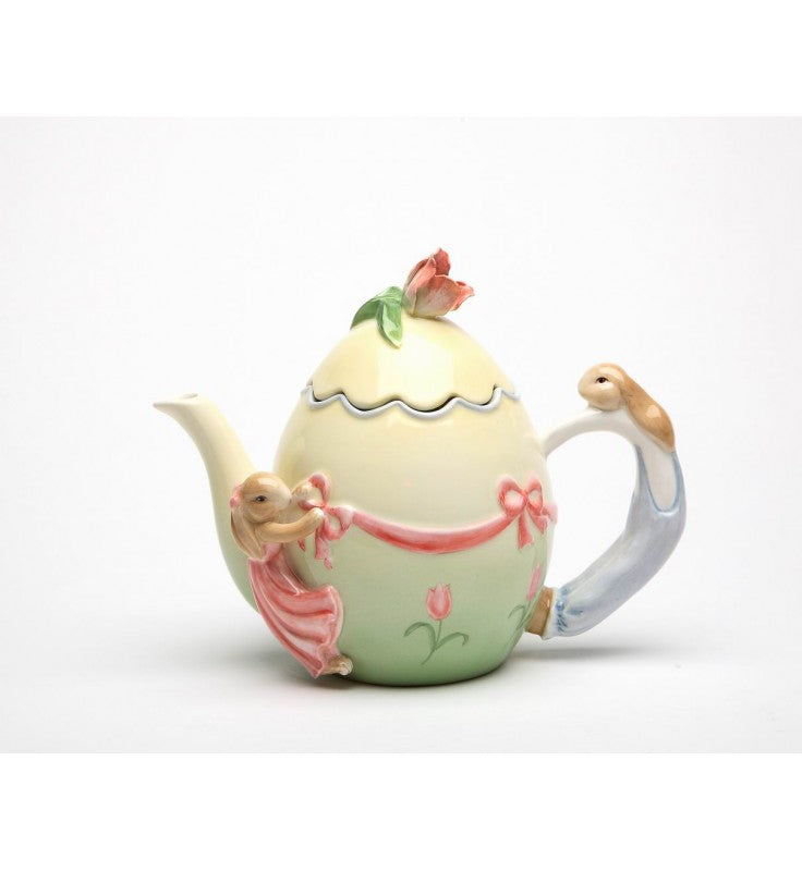 Rabbit Bunny Teapot by Lee Fitzgerald, Unique Easter Tea Pot
