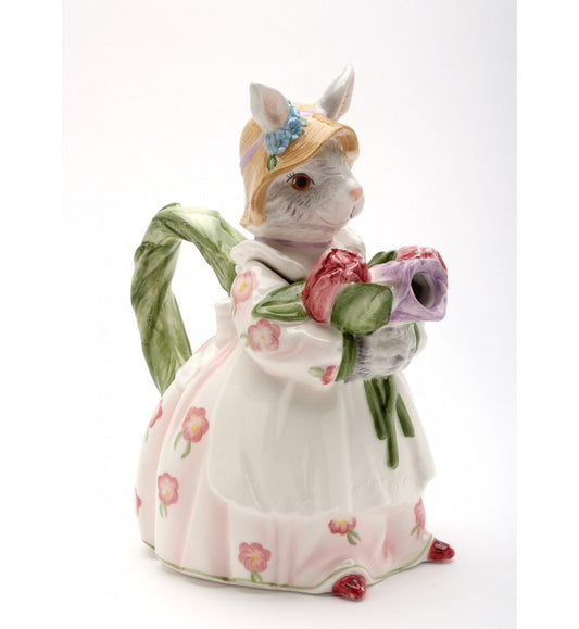 Rosy Rabbit Bunny Teapot, Unique Easter Tea Pot